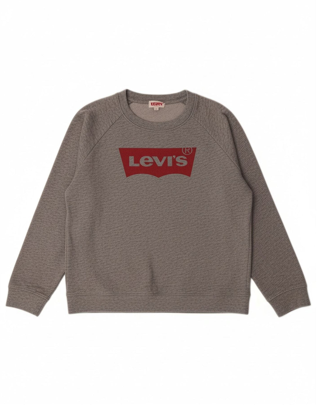 LEVI'S Womens Oversized Graphic Sweatshirt Jumper UK 10 Small Grey Cotton