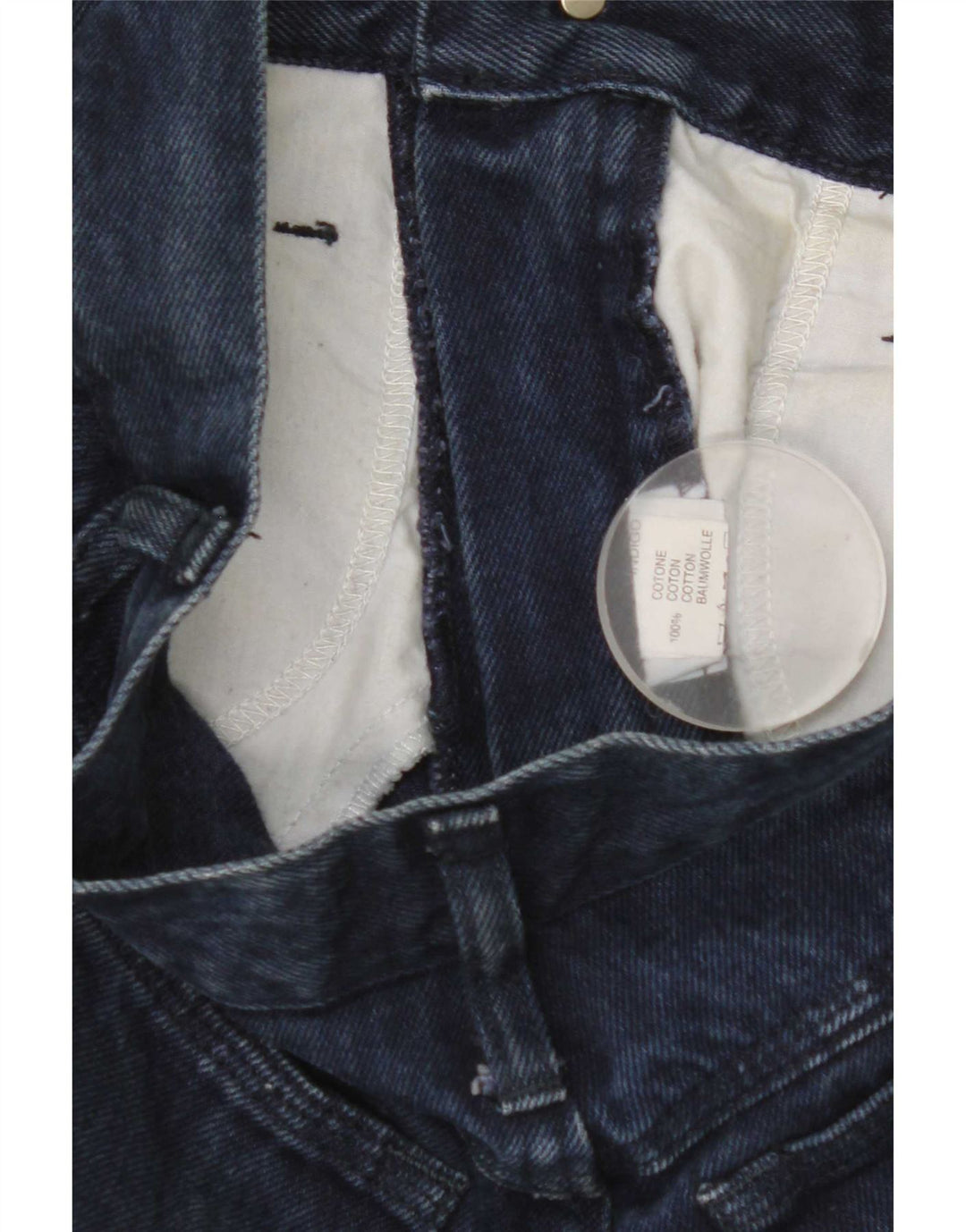 Jeans dritti corti da donna Roccobarocco IT 42 medio W28 L25 blu navy