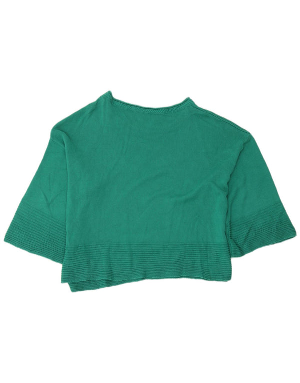 Maglione da donna con scollo a barca con grafica Benetton UK 14 Verde medio