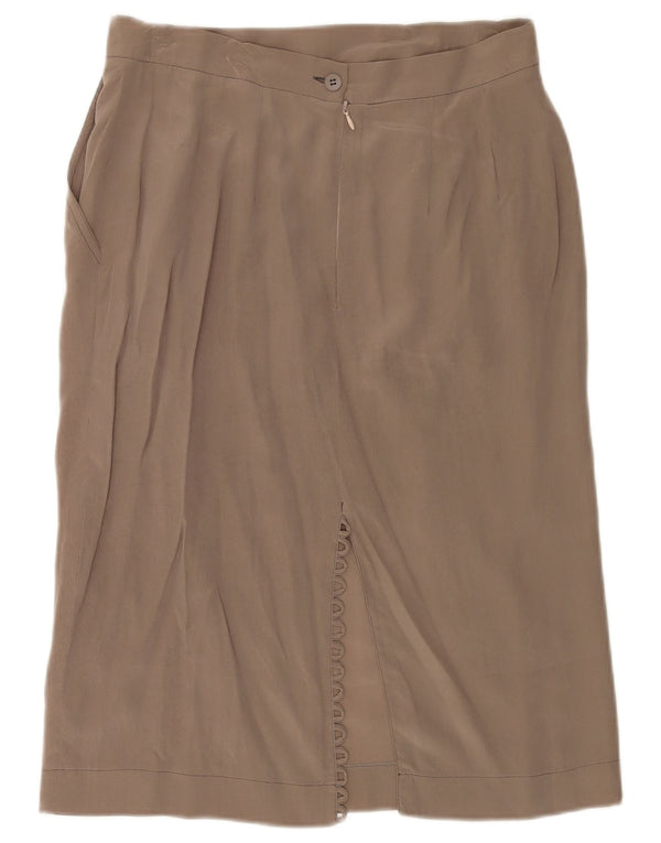 Gonna dritta da donna Mariella Burani UK 16 grande W30 seta grigia