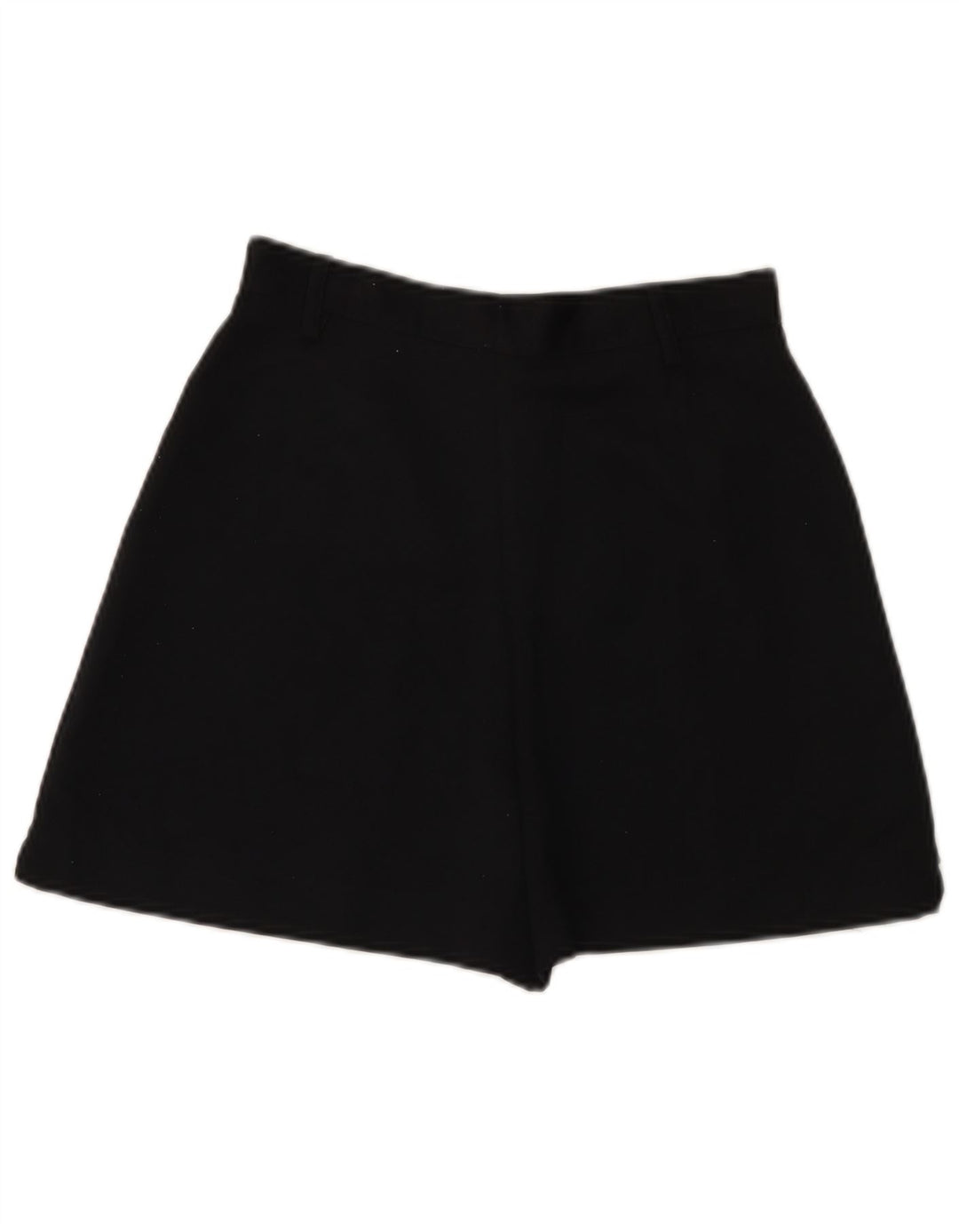 Pantaloncini casual vintage a vita alta da donna piccoli W26 poliestere nero