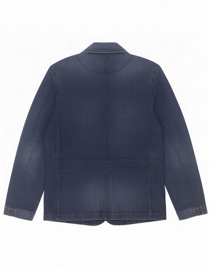 Giacca blazer in denim da uomo a 3 bottoni Gap UK 38 cotone medio blu navy
