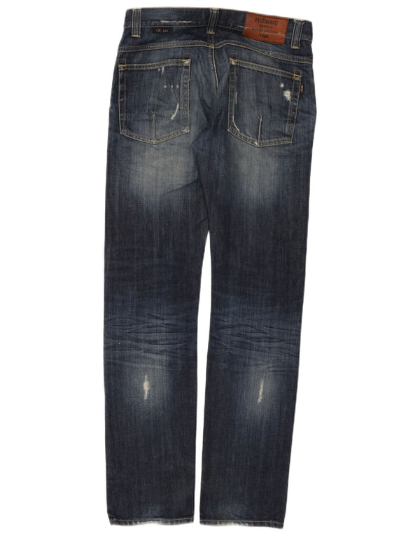 Jeans dritti invecchiati da donna Daniele Alessandrini W30 L33 Blu