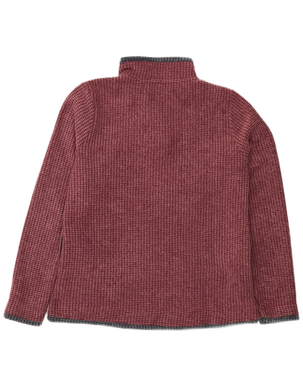 Maglione in pile da donna con collo con zip Weird Fish UK 14 grande poliestere bordeaux
