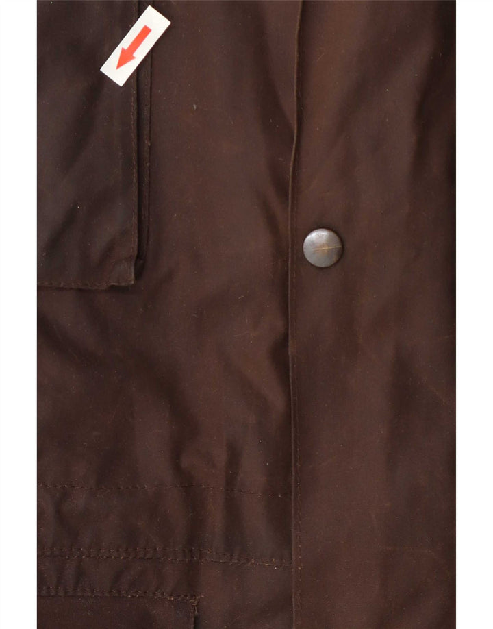 Giacca vintage da uomo in cotone cerato UK 38 Marrone medio