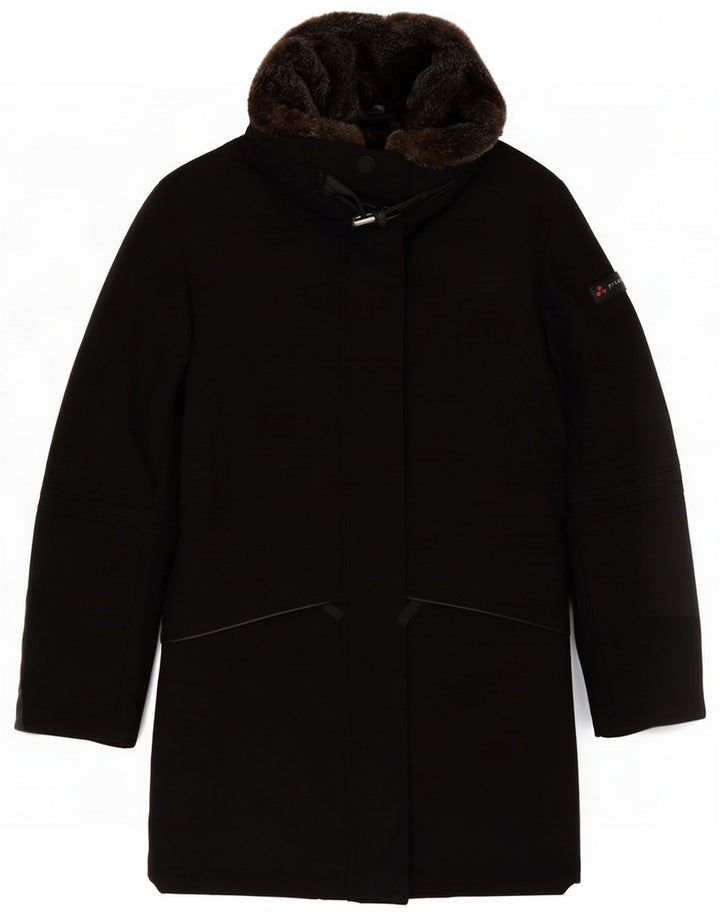 PEUTEREY Giacca Parka imbottita da donna IT 44 Medium Black Wool