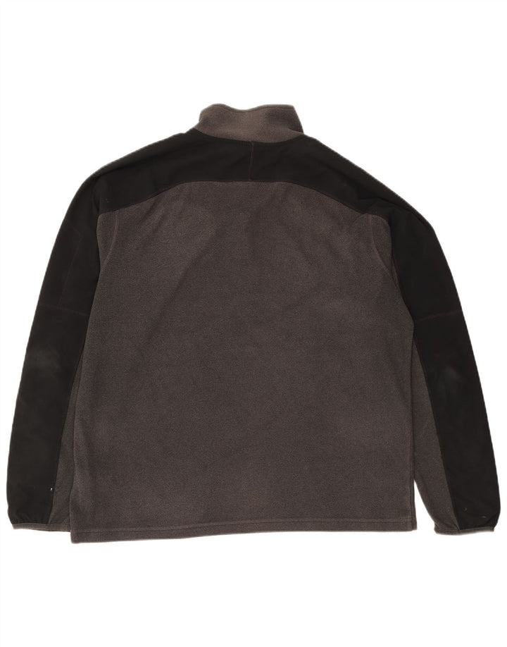 Maglione in pile da uomo The North Face con zip e collo, grande, in poliestere color block grigio