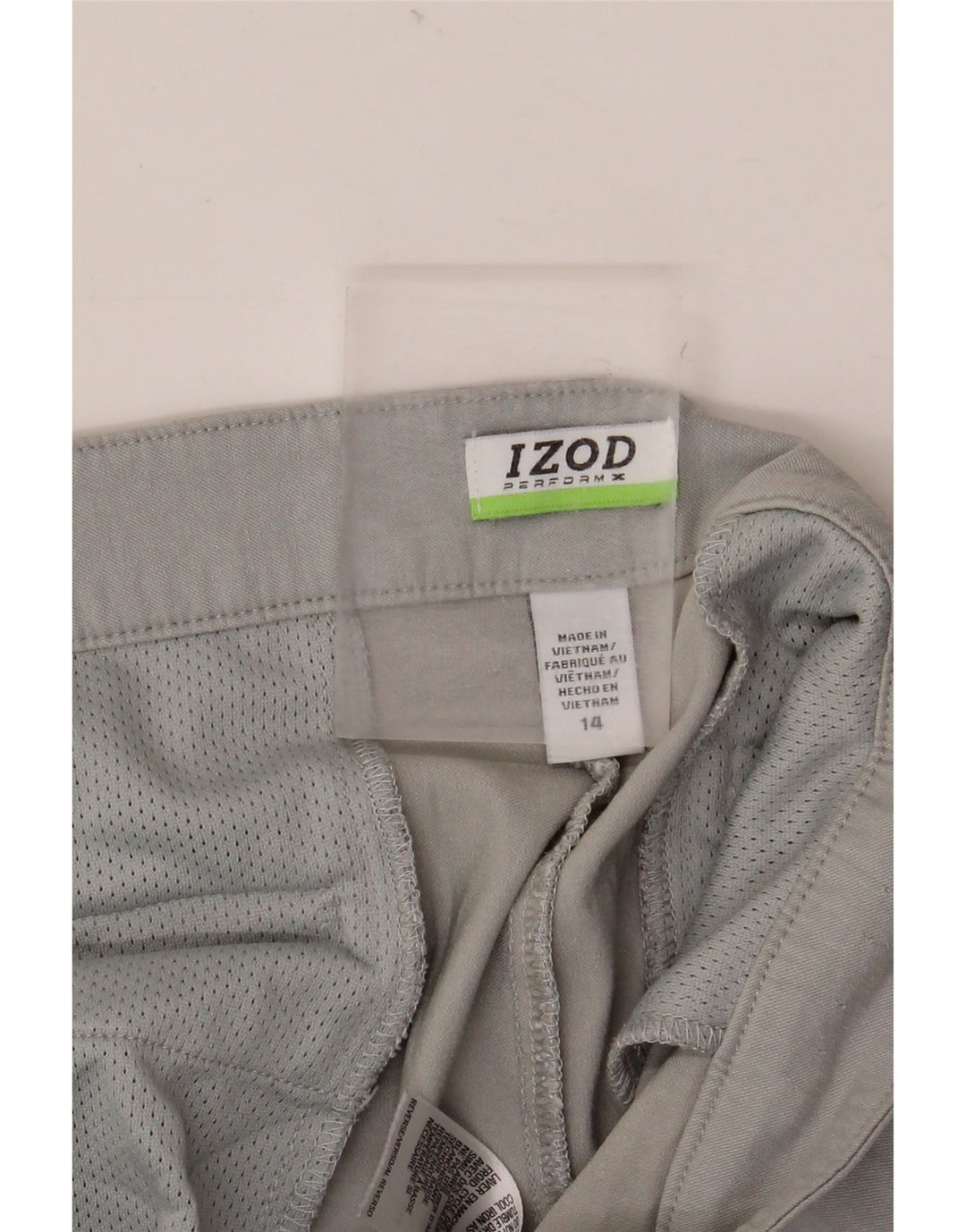 Pantaloni chino dritti da donna IZOD US 14 XL W38 L30 Rayon grigio