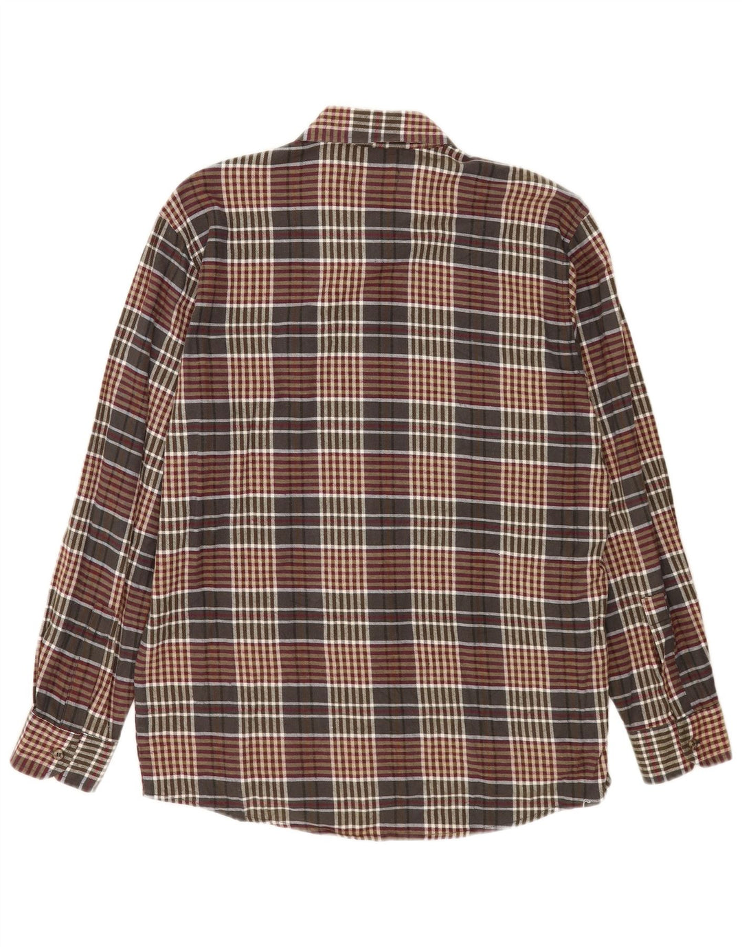 Camicia da uomo in flanella di European Project, cotone a quadri marrone medio