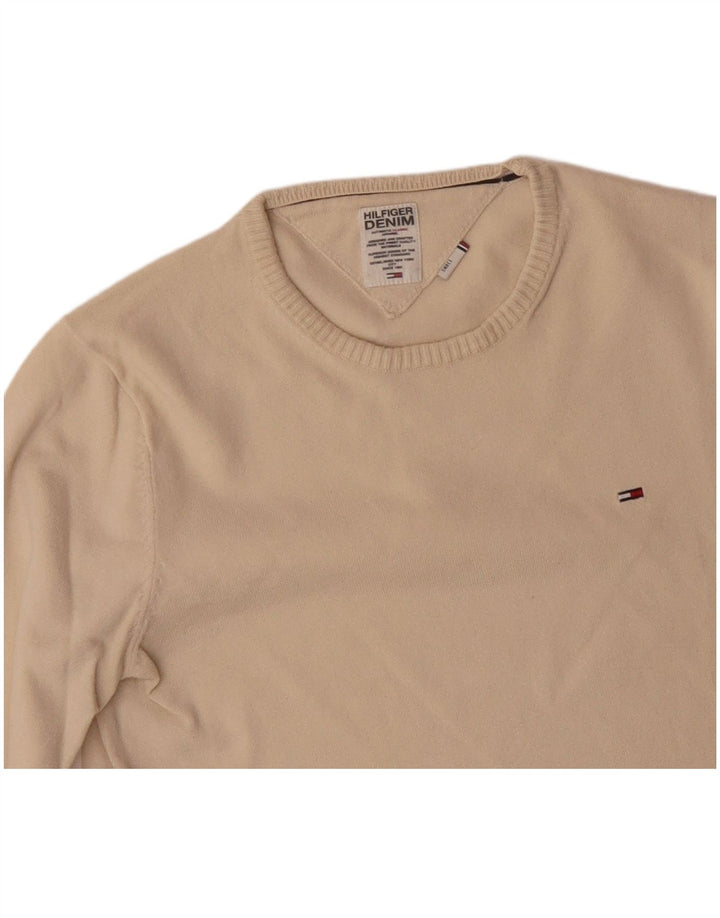 TOMMY HILFIGER Maglione girocollo da uomo piccolo in cotone beige
