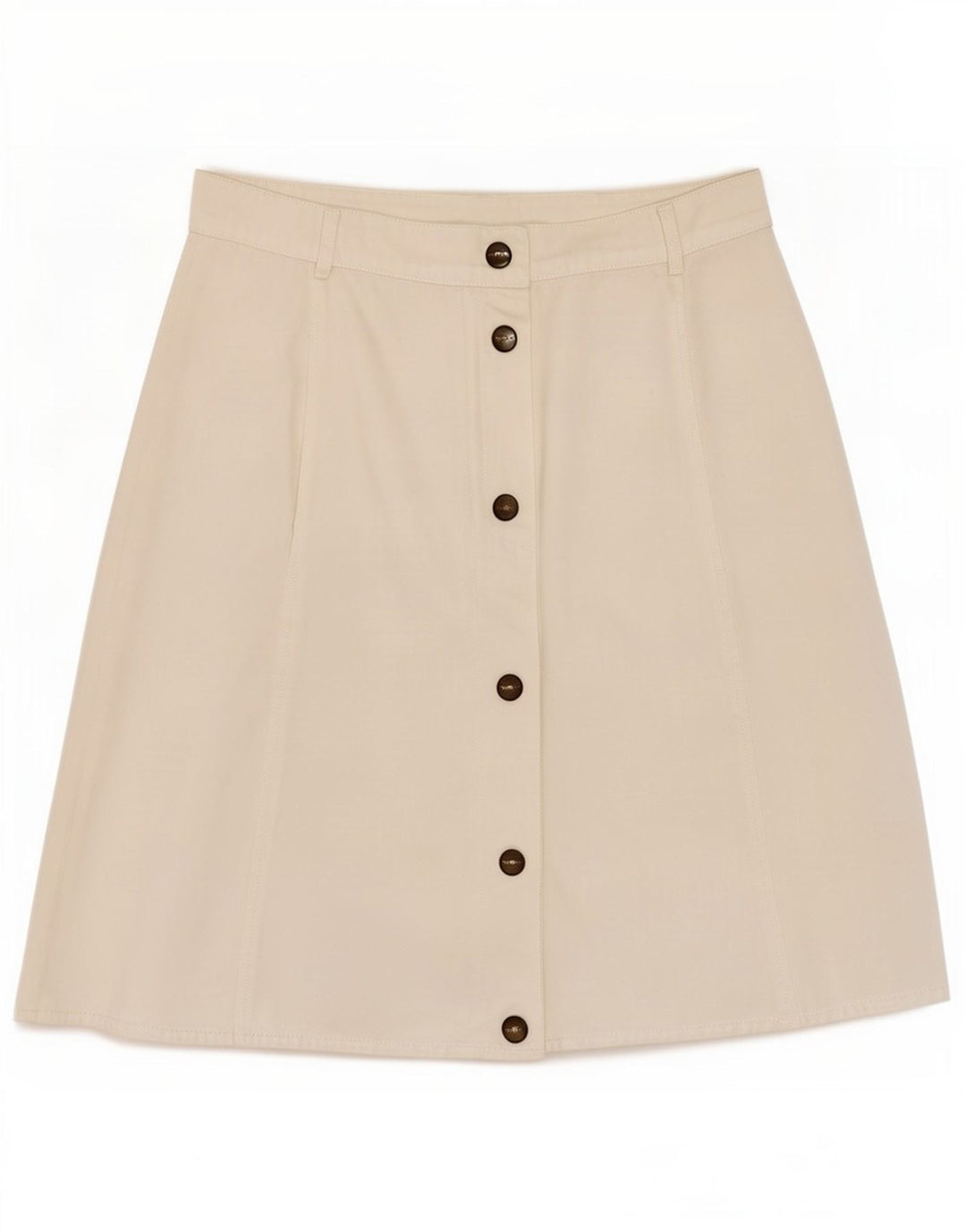 Gonna a trapezio da donna del fine settimana UK 14 media W30 cotone bianco
