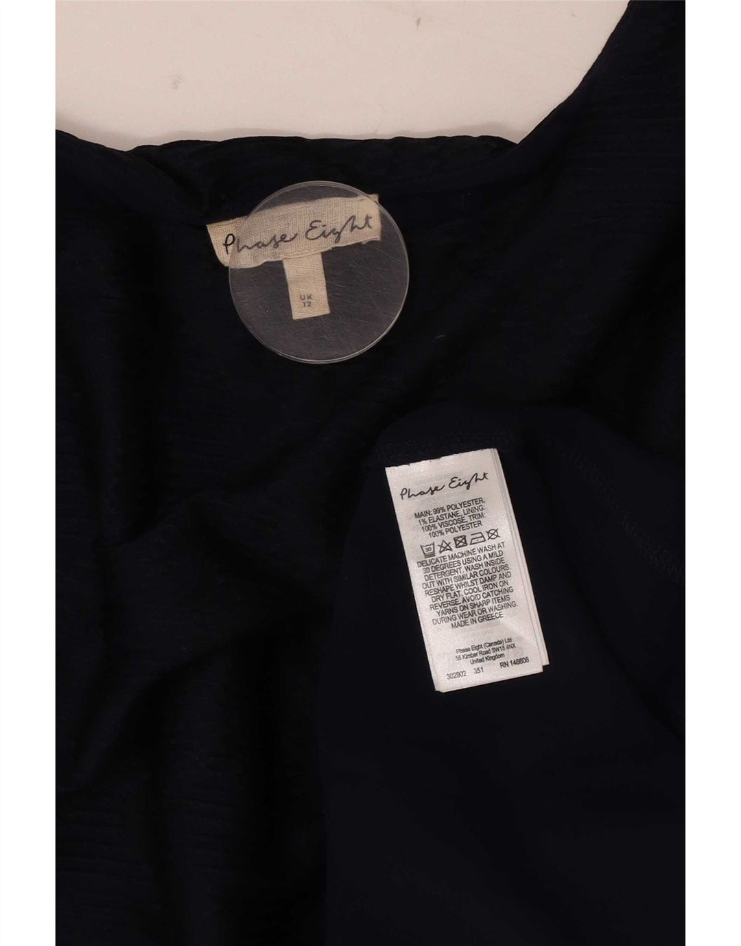 Top camicetta asimmetrica da donna con maniche a 3/4 Phase Eight UK 12 Blu navy medio