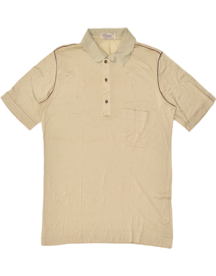 VINTAGE Mens Polo Shirt IT 54 XL Beige Cotton | Vintage Vintage | Thrift | Second-Hand Vintage | Used Clothing | Messina Hembry 