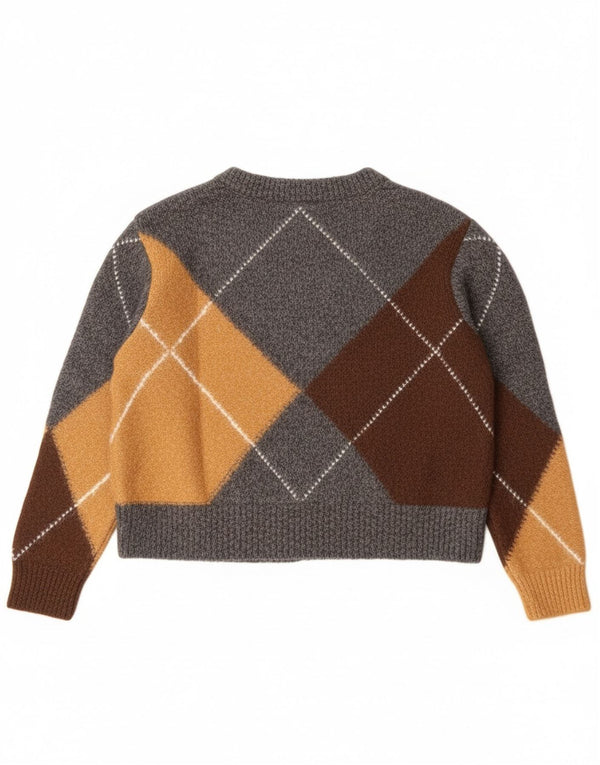 Maglione maglione con scollo a V vestibilità ampia da donna Zara UK 14 Grigio medio