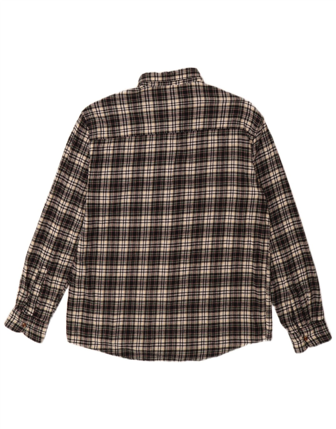 Camicia vintage da uomo in flanella di cotone a quadri neri grandi