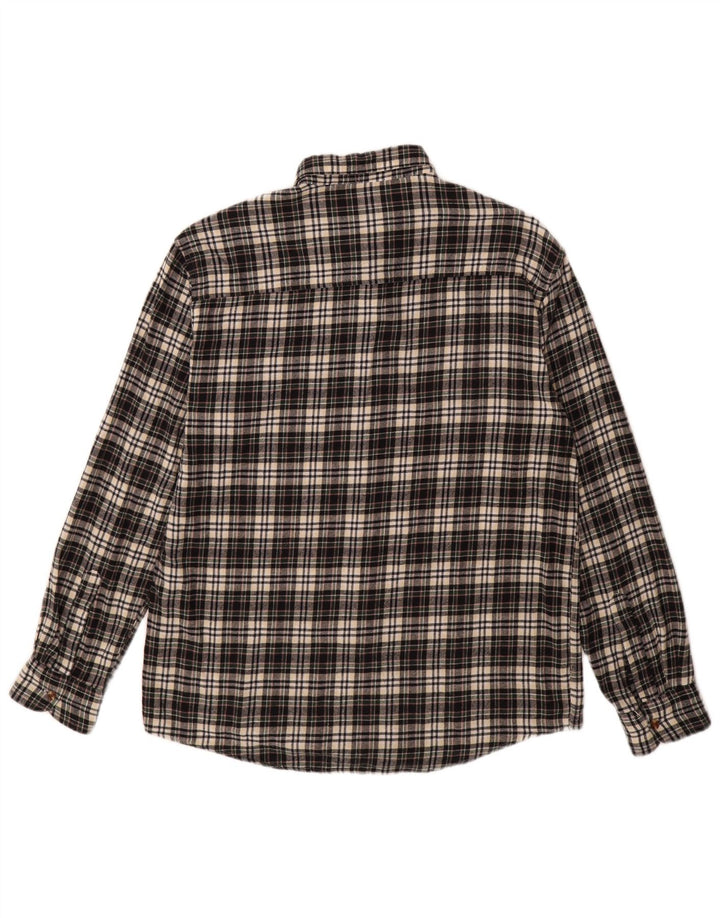 Camicia vintage da uomo in flanella di cotone a quadri neri grandi