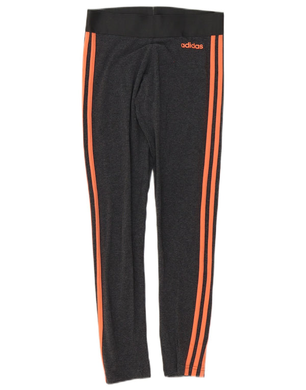 Adidas Womens Leggings UK 4/6 XS Grey Cotton