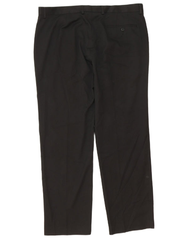 Pantaloni da abito affusolati da uomo Marks & Spencer W38 L31 poliestere nero classico