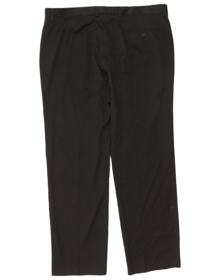 Pantaloni da abito affusolati da uomo Marks & Spencer W38 L31 poliestere nero classico