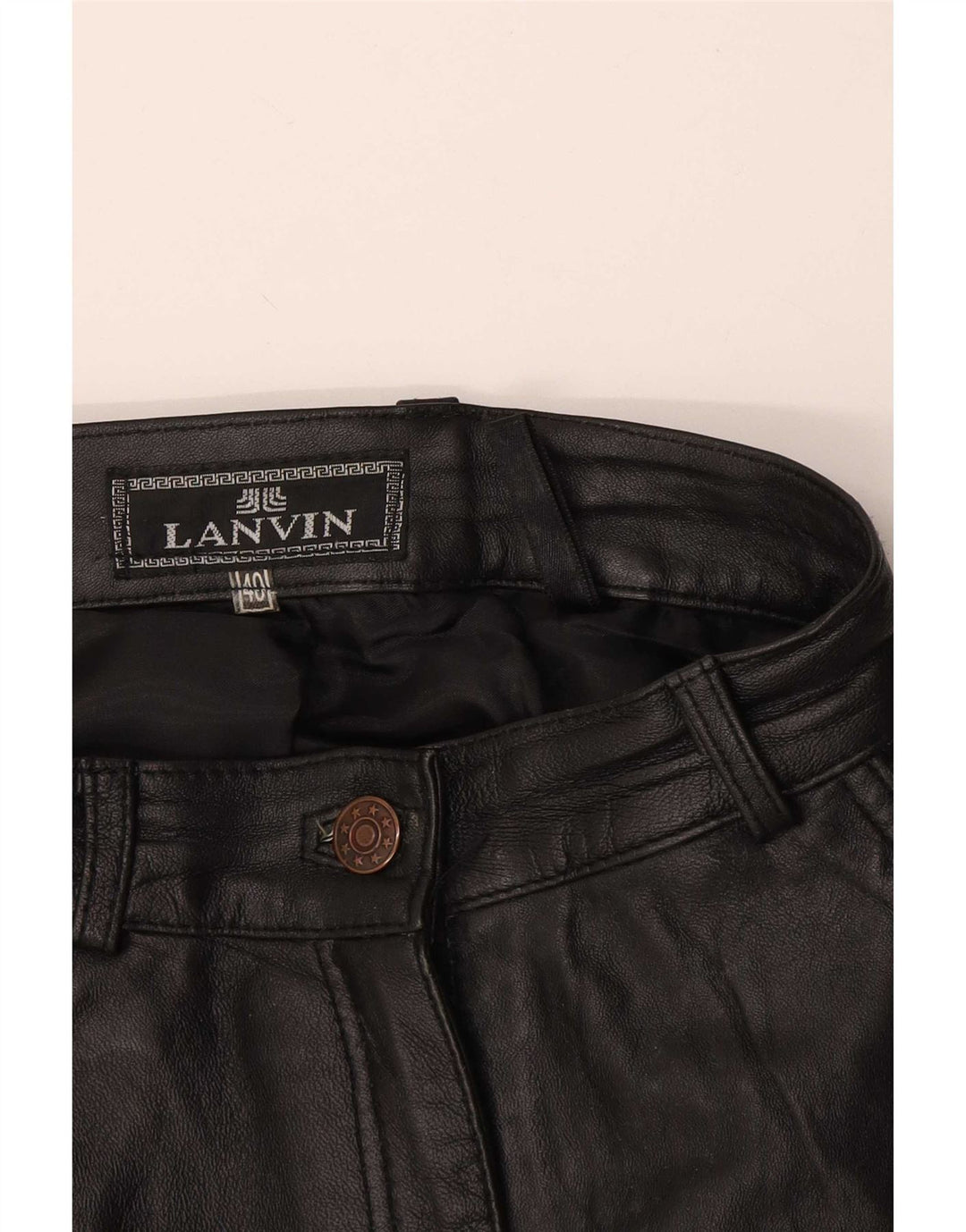 Pantaloni in pelle da donna Lanvin IT 40 Small W28 L27 Neri