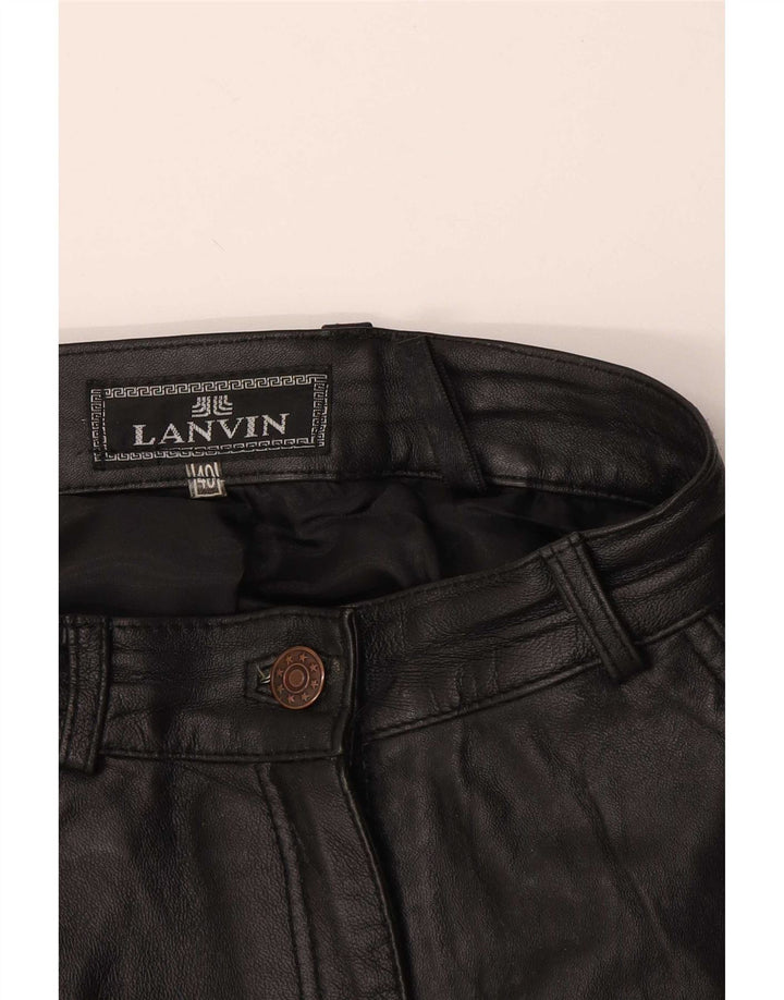 Pantaloni in pelle da donna Lanvin IT 40 Small W28 L27 Neri
