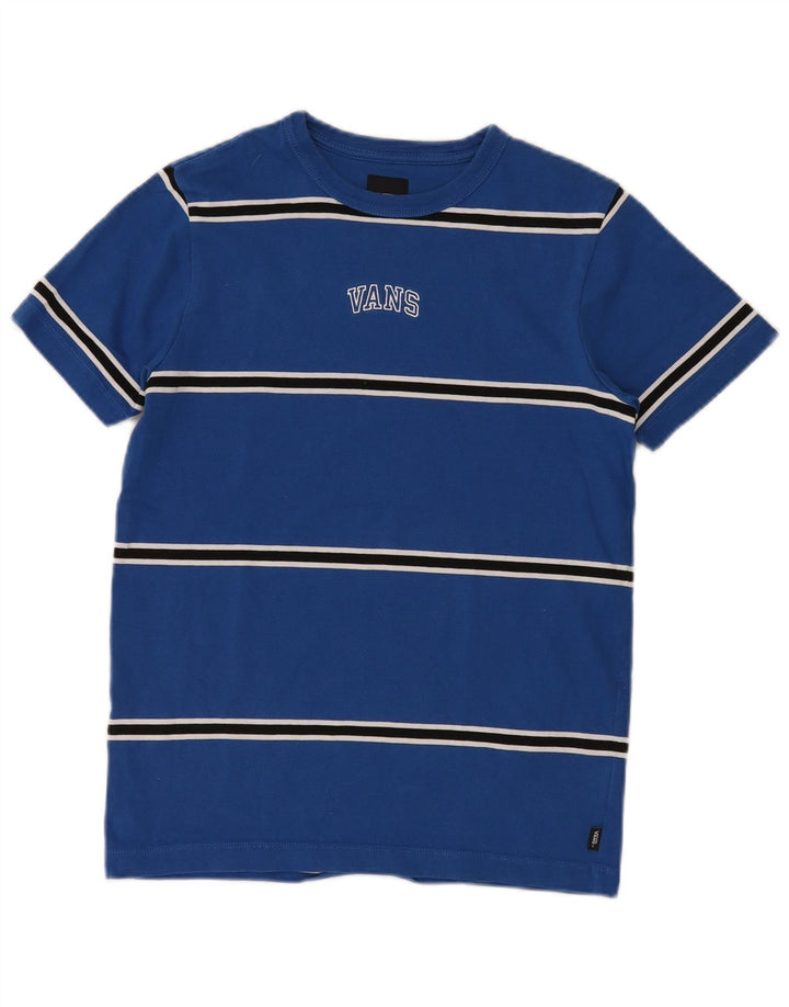 T-shirt da uomo VANS Top XS in cotone a righe blu