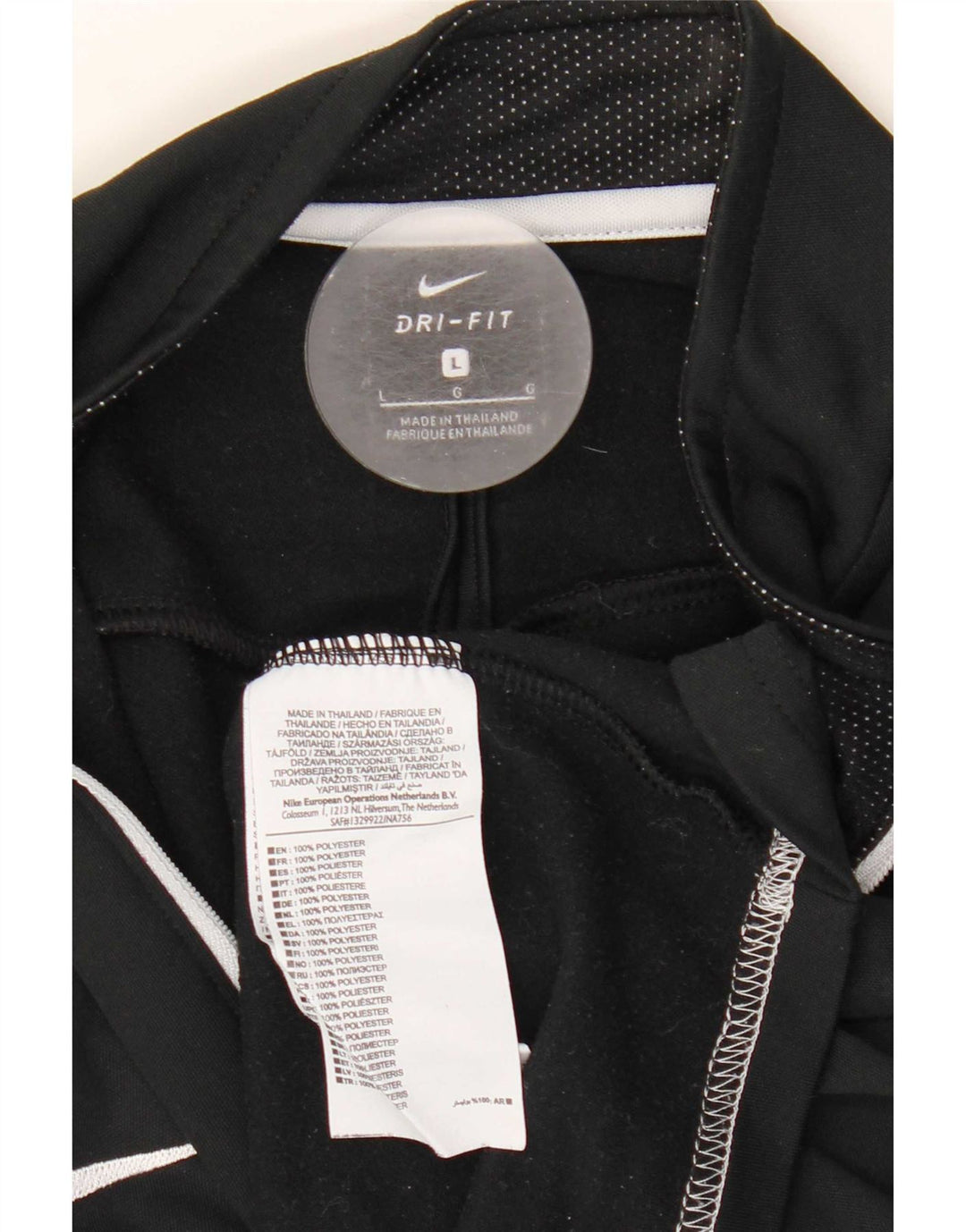 Top Nike da uomo Dri Fit con zip e collo a maniche lunghe, grande, color block nero