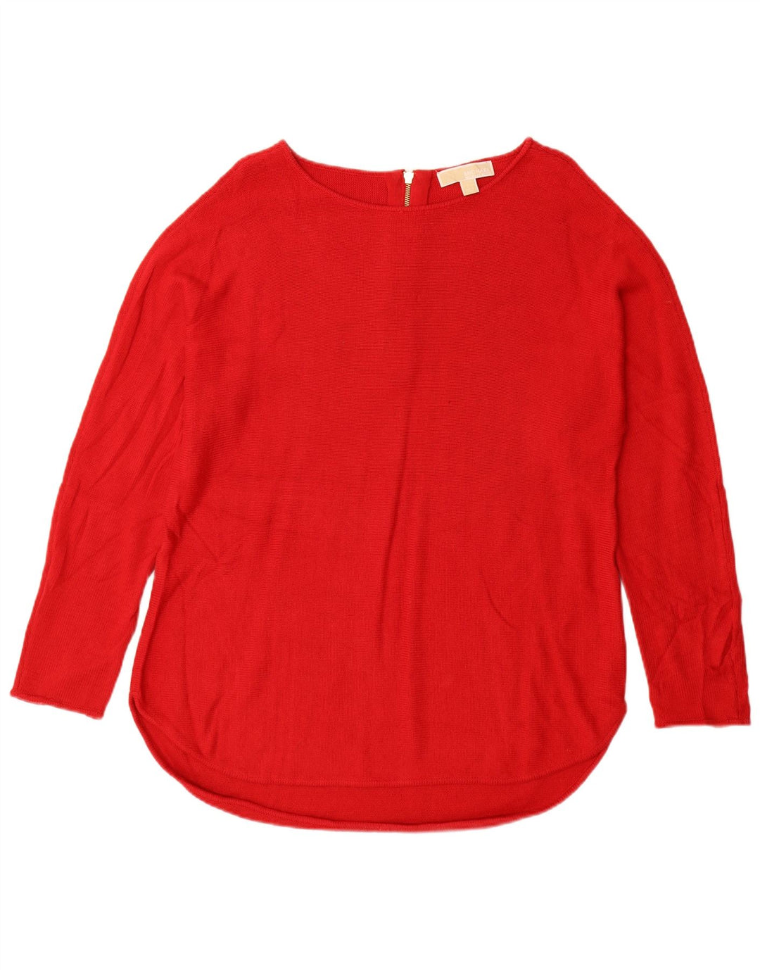 MICHAEL KORS Maglione da donna con scollo a barca UK 16 Grande cotone rosso