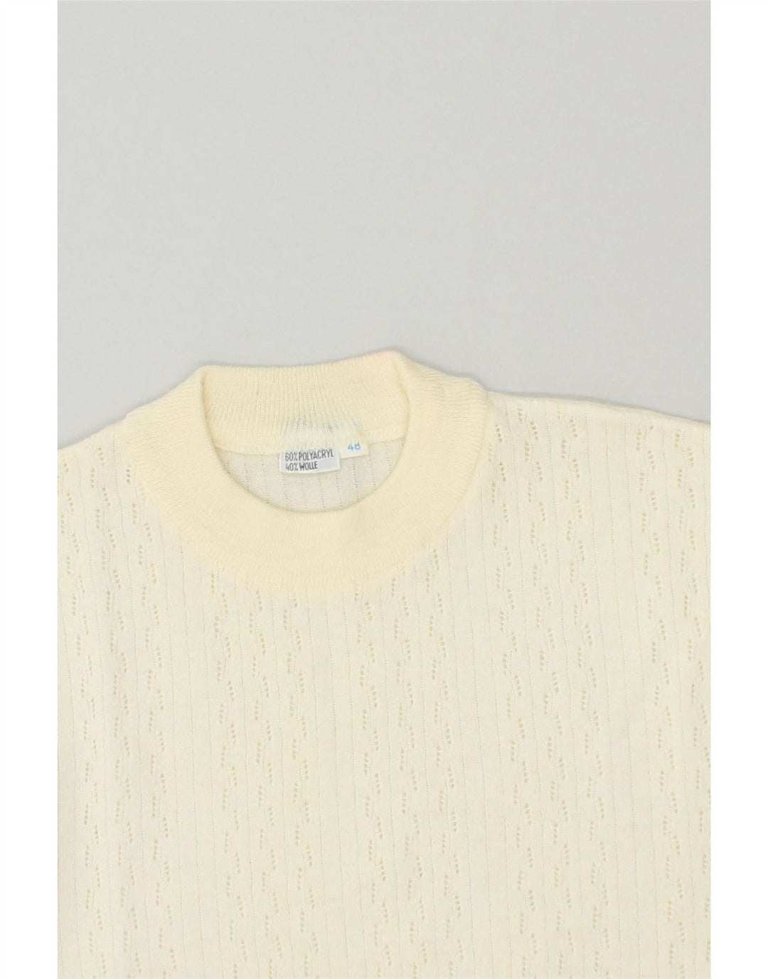 VINTAGE Womens Crew Neck Jumper Sweater IT 48 XL Off White Polyacrylic Vintage Vintage and Second-Hand Vintage from Messina Hembry 