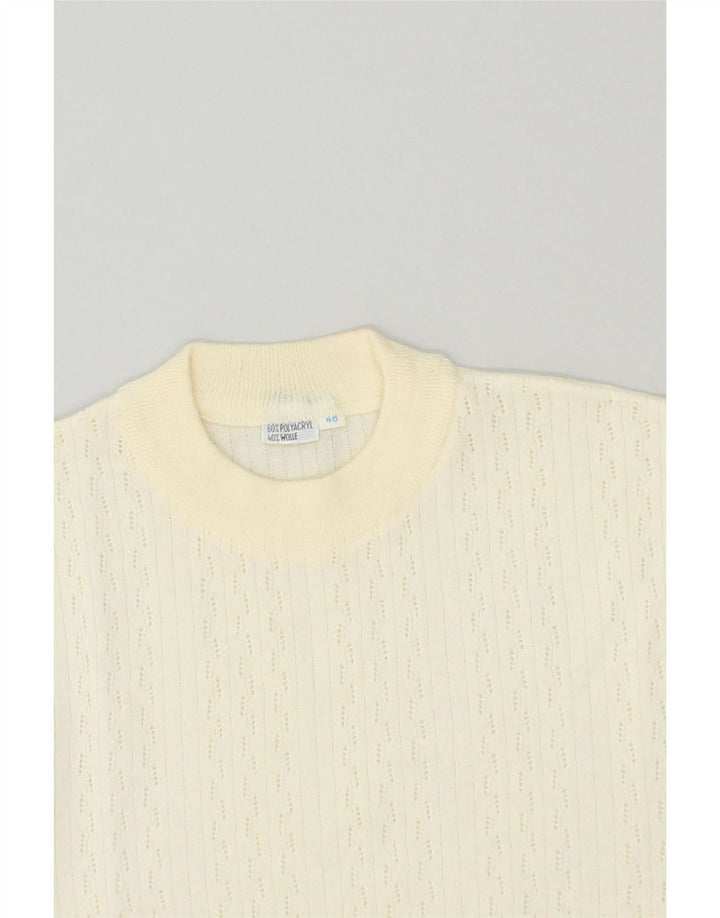 VINTAGE Womens Crew Neck Jumper Sweater IT 48 XL Off White Polyacrylic Vintage Vintage and Second-Hand Vintage from Messina Hembry 