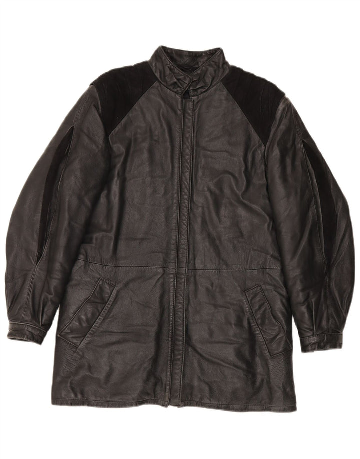 Giacca in pelle da donna Dama IT 44 Pelle color block nera media