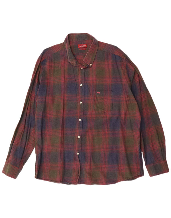 Camicia Carrera da uomo vestibilità regolare 3XL cotone a quadri rossi