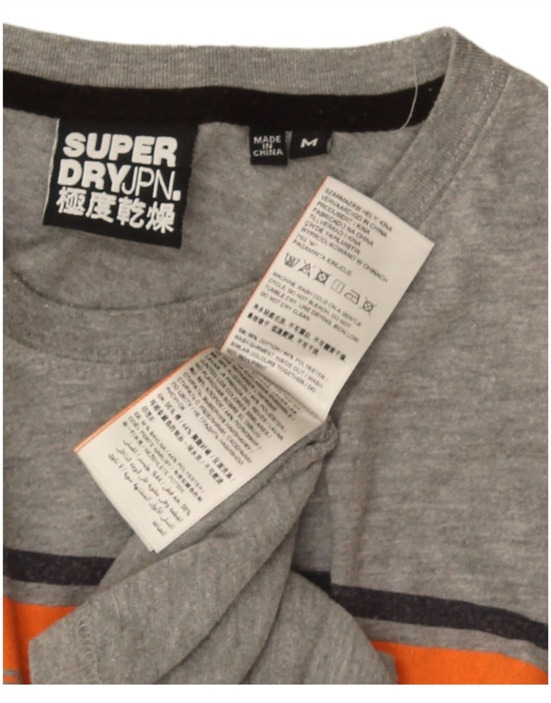 T-shirt grafica da uomo Superdry Top in cotone color block grigio medio
