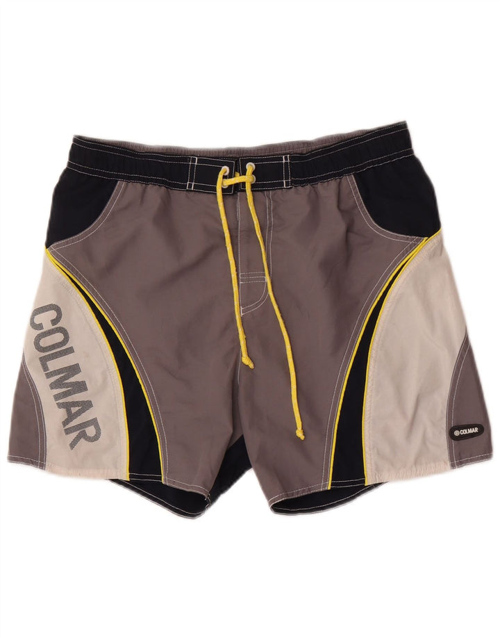 Pantaloncini da bagno grafici da uomo Colmar IT 50 Large in poliestere color block grigio