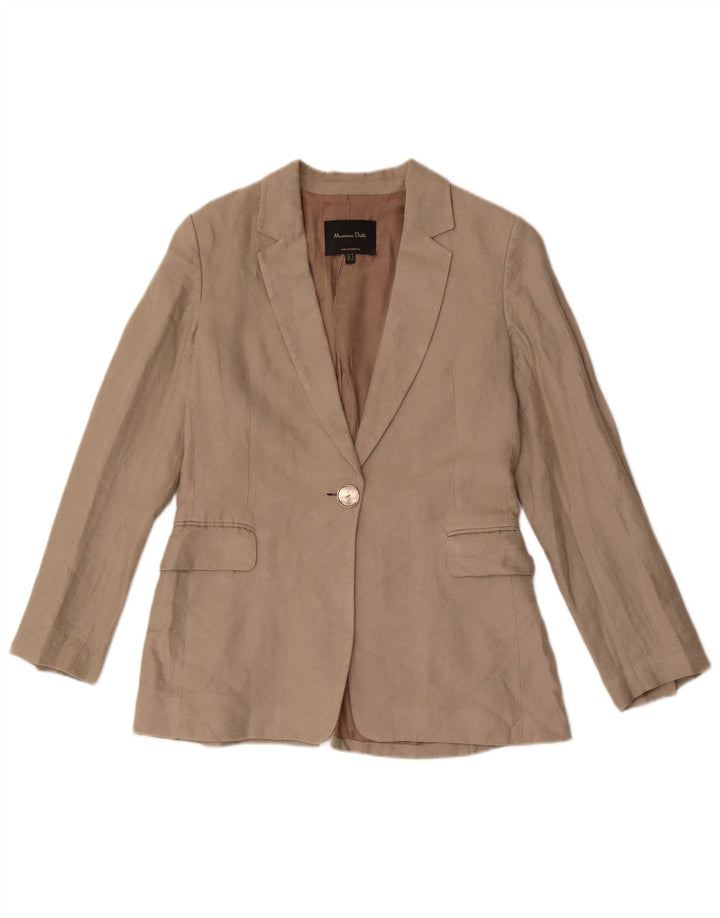 Giacca blazer da donna a 1 bottone Massimo Dutti EU 38 piccolo lino grigio