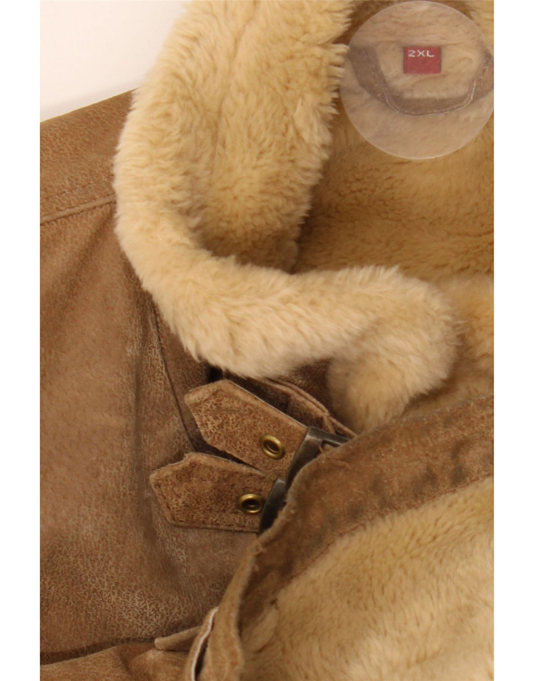 MONTGOMERY Giubbotto in shearling da uomo UK 44 2XL Pelle marrone