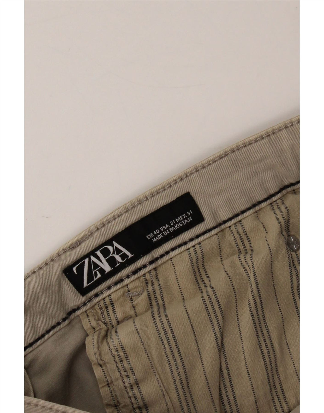 ZARA Mens Slim Casual Trousers EU 40 Medium W31 L32 Beige Vintage Zara and Second-Hand Zara from Messina Hembry 