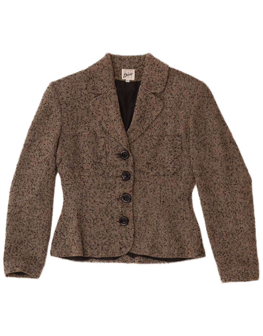 Giacca blazer a 4 bottoni da donna Max Dine IT 42 Acrilico screziato marrone medio