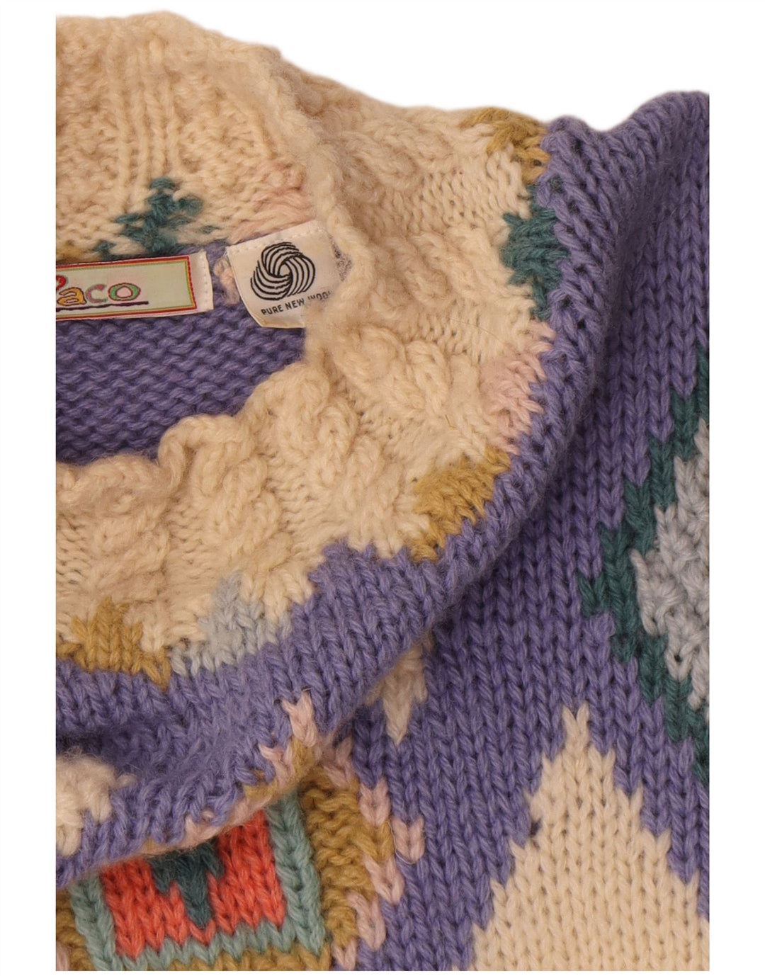 Maglione da donna con collo alto e collo alto Paco da donna UK 10 piccolo multicolore N
