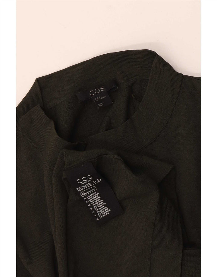 Cos Top da donna manica 3/4 UK 10 Small verde viscosa