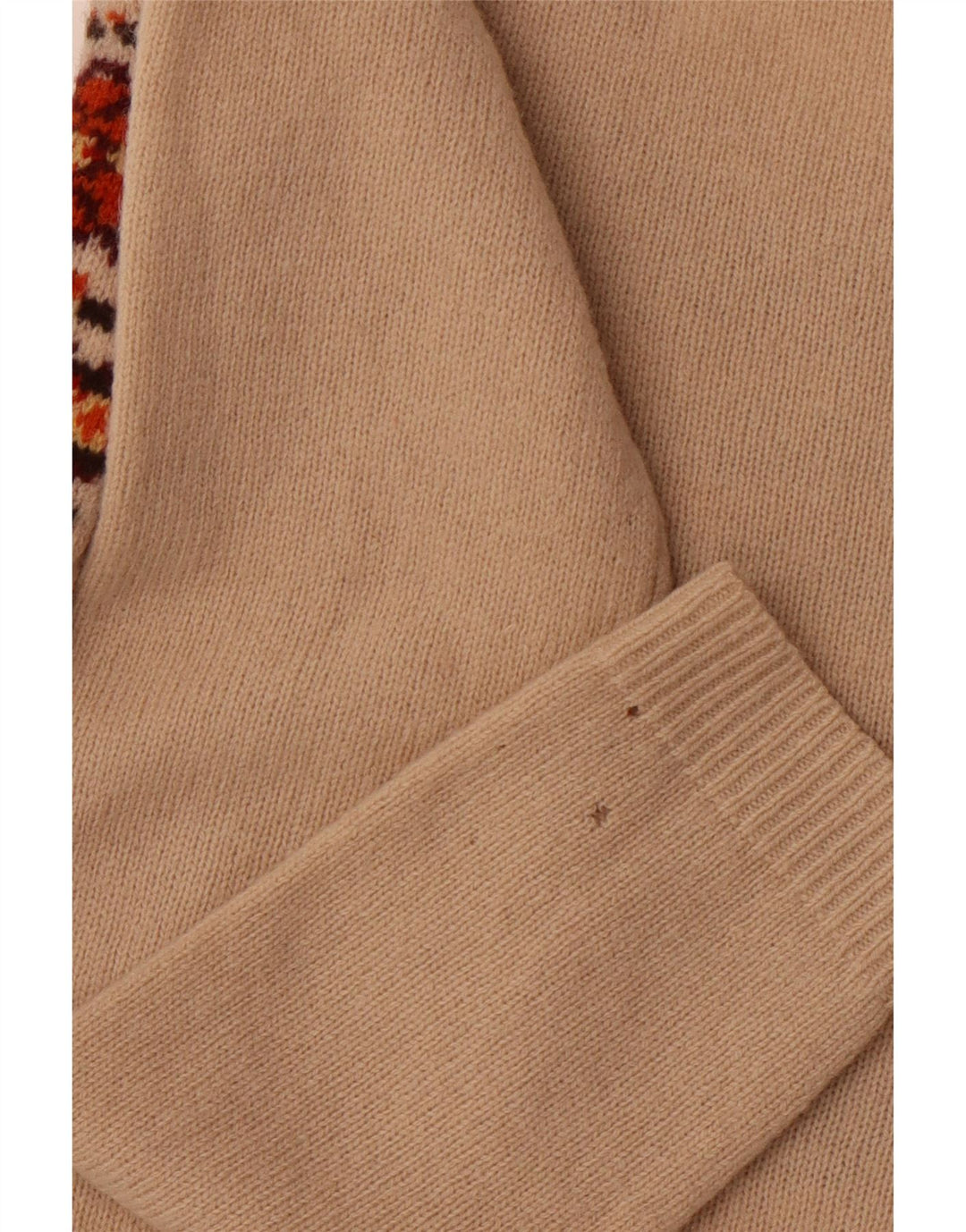 TOMMY HILFIGER Maglione da donna con scollo a barca UK 10 Small Beige Fair Isle