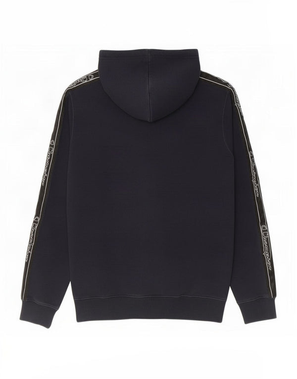 Felpa con cappuccio grafica da uomo Champion, cotone medio blu navy