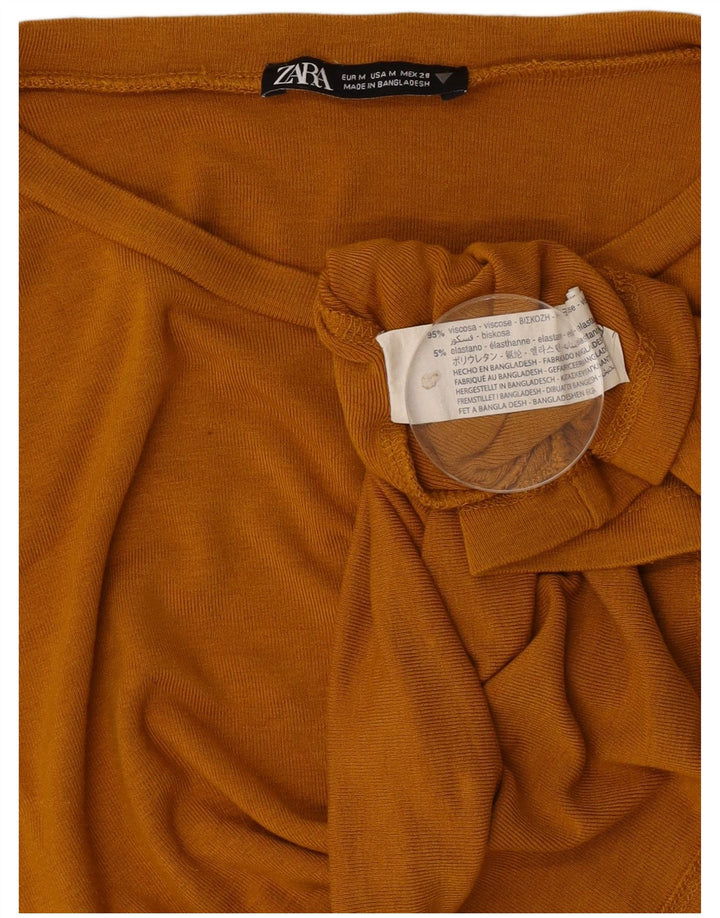 Top corto da donna Zara a maniche lunghe UK 12 Viscosa marrone medio