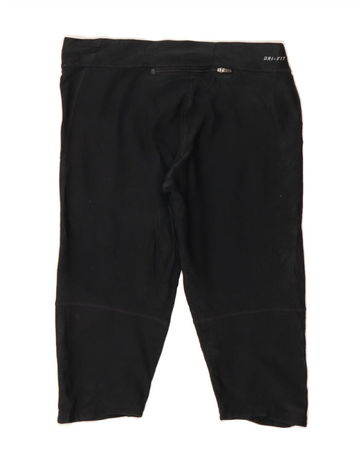NIKE Womens Dri Fit Capri Leggings UK 14 Medium  Black Polyester Vintage Nike and Second-Hand Nike from Messina Hembry 