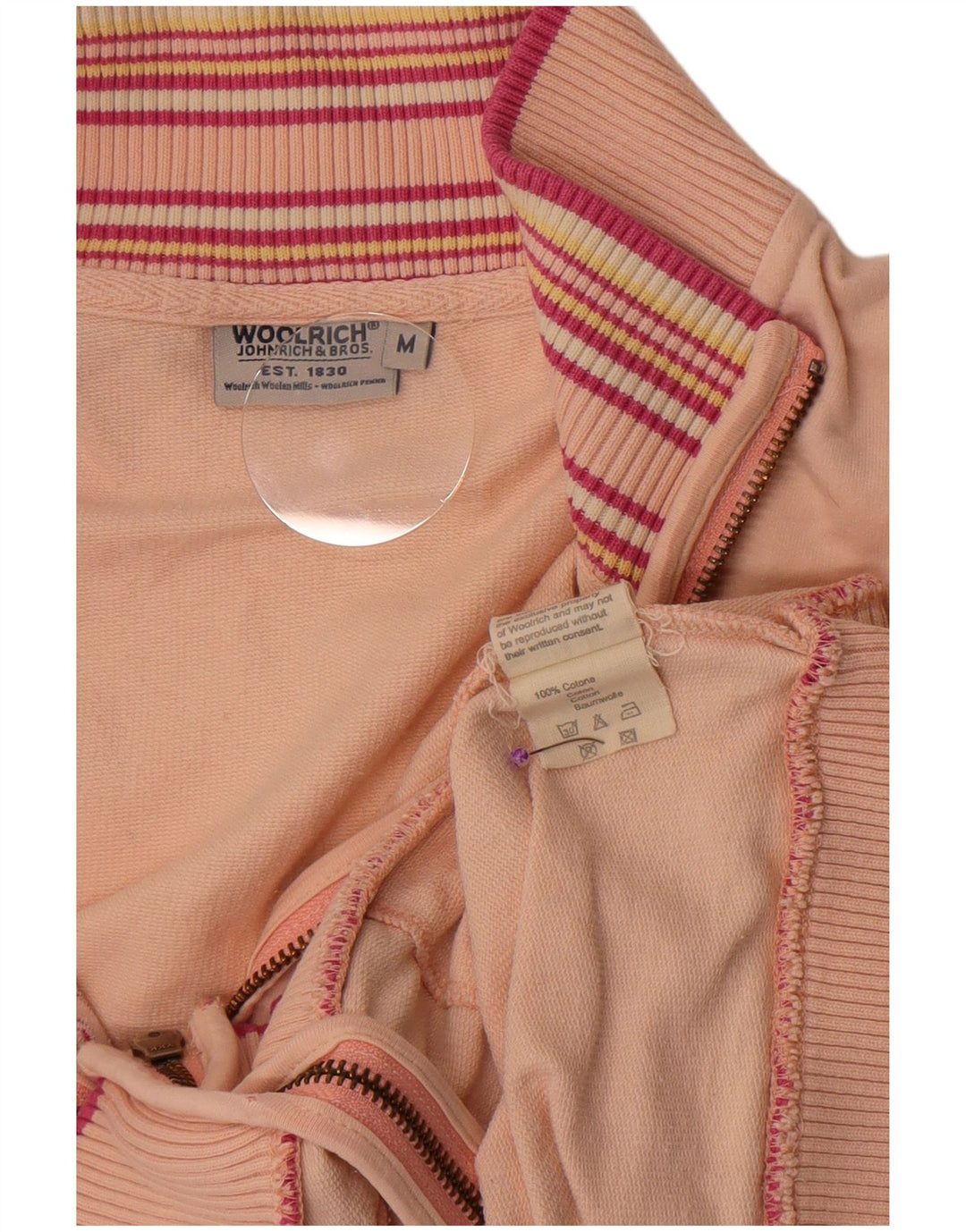 Giacca da ginnastica da donna con grafica Woolrich UK 14 Medium Pink Striped