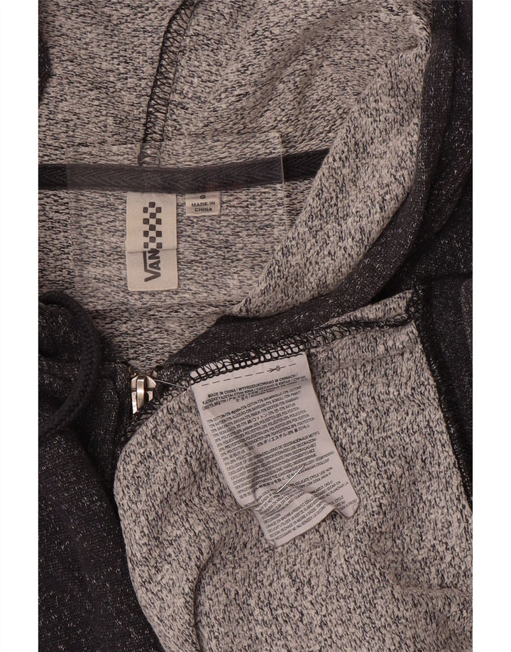 Maglione con cappuccio e zip da uomo Vans piccolo in cotone chiazzato grigio