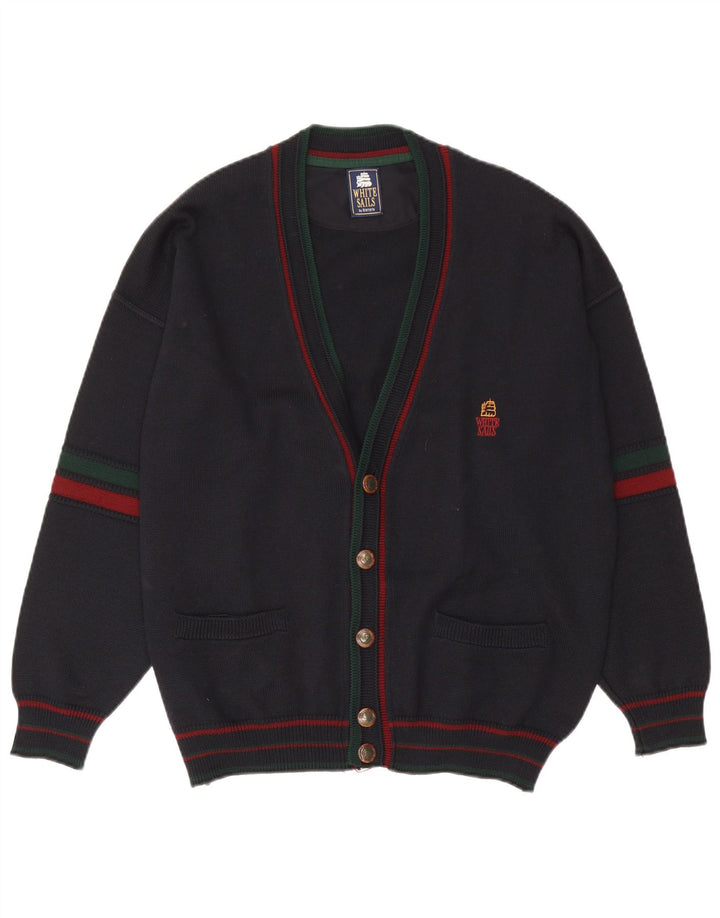 Maglione cardigan da uomo White Sails grande blu navy