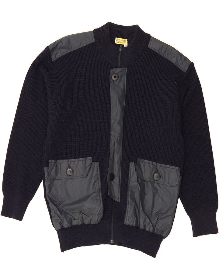 CUTTY SARK Mens Cardigan Sweater IT 46 Small Navy Blue Vintage Cutty Sark and Second-Hand Cutty Sark from Messina Hembry 