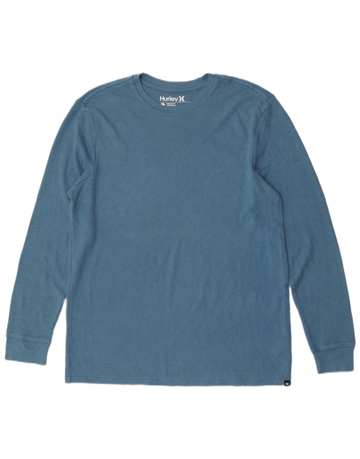 Maglia Hurley da uomo premium fit a maniche lunghe in cotone blu grande