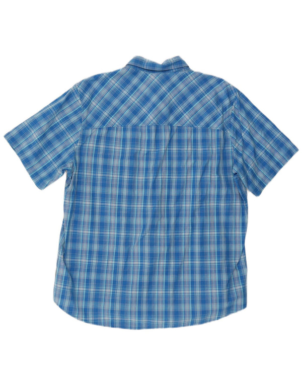 Camicia a maniche corte da uomo Jack Wolfskin taglia 44/46 XL cotone a quadri blu